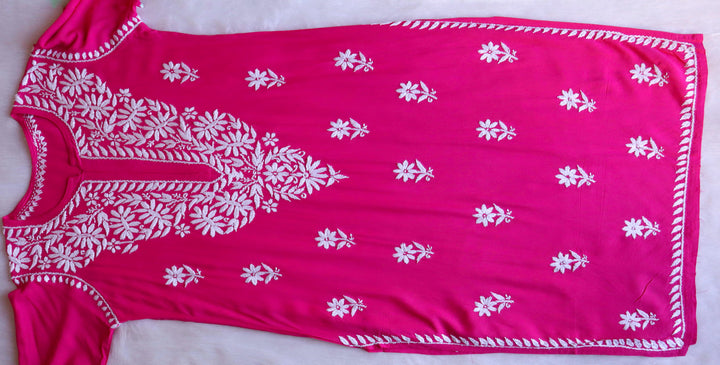 Aayat Hot Pink Long Rayon kurta