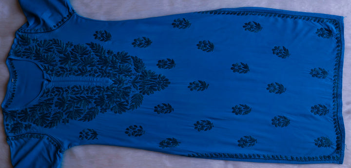 Ayra Peacock Blue Long Rayon kurta