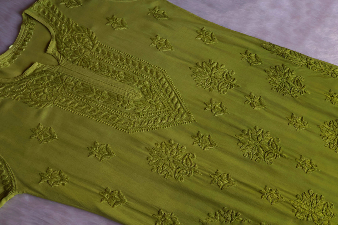 Nagma Olive Green 2 piece Rayon set