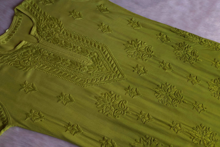 Nagma Olive Green 2 piece Rayon set