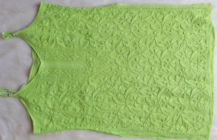 Mehr Lime Green Viscose Strappy Kurta