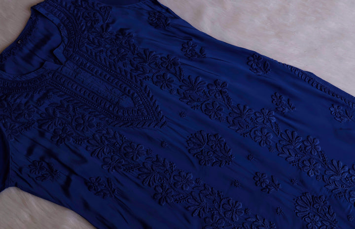 Haya Royal Blue Pure Crepe Kurta