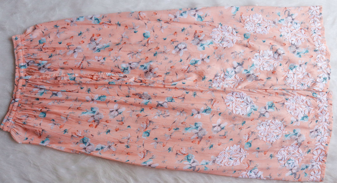 Dahlia Peach Pure Mulmul set