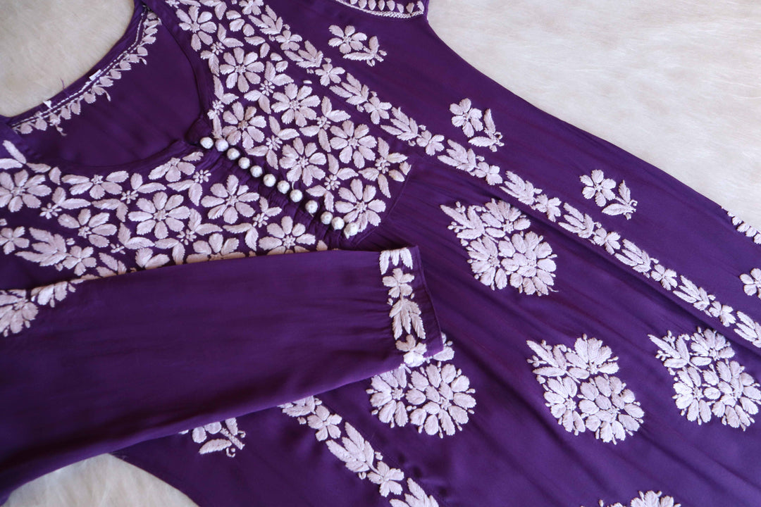 Sahiba Deep Purple Nyra Cut Modal Kurta