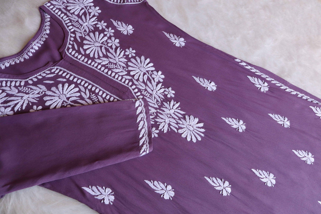 Duaa Dusty Purple Long Rayon kurta