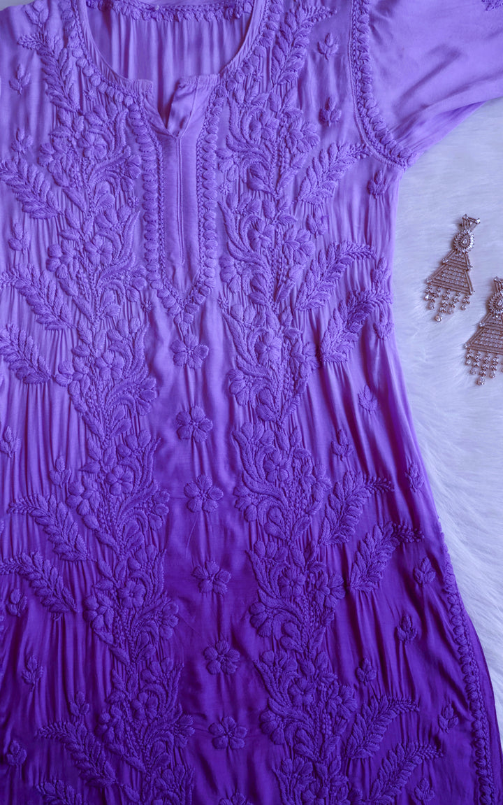Yalina Purple Pure Muslin Kurta