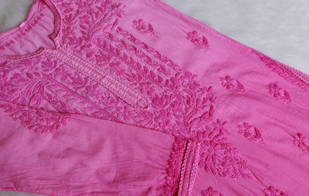Ruhaab Baby Pink Pure Chanderi set