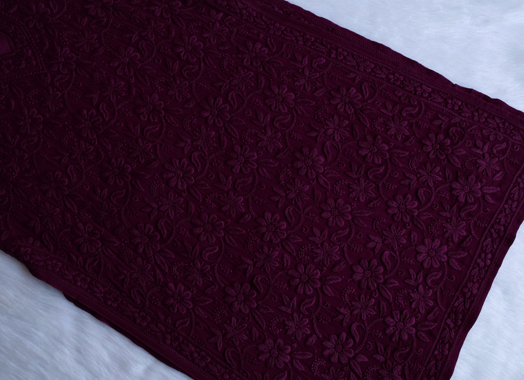 Alayna Deep Purple Jaal Viscose Georgette Kurta