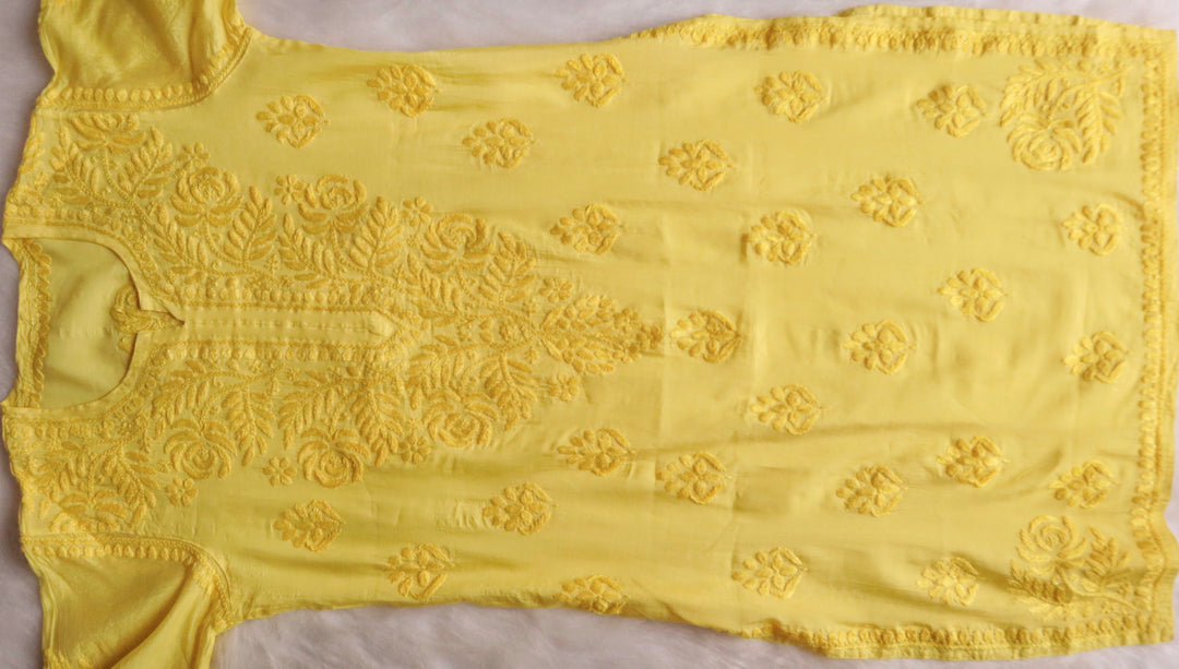 Zenara Yellow Chanderi Kurta