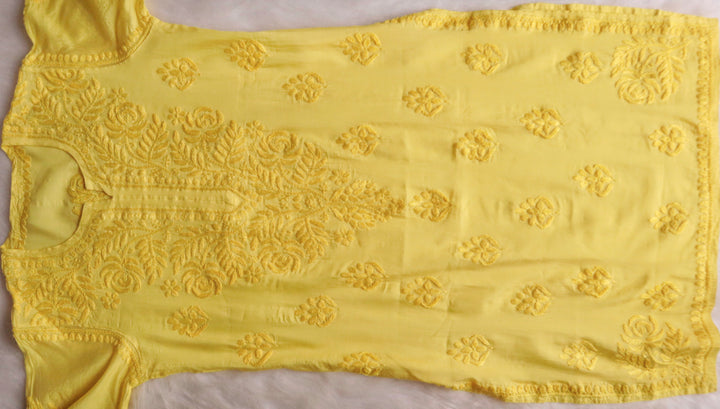 Zenara Yellow Chanderi Kurta
