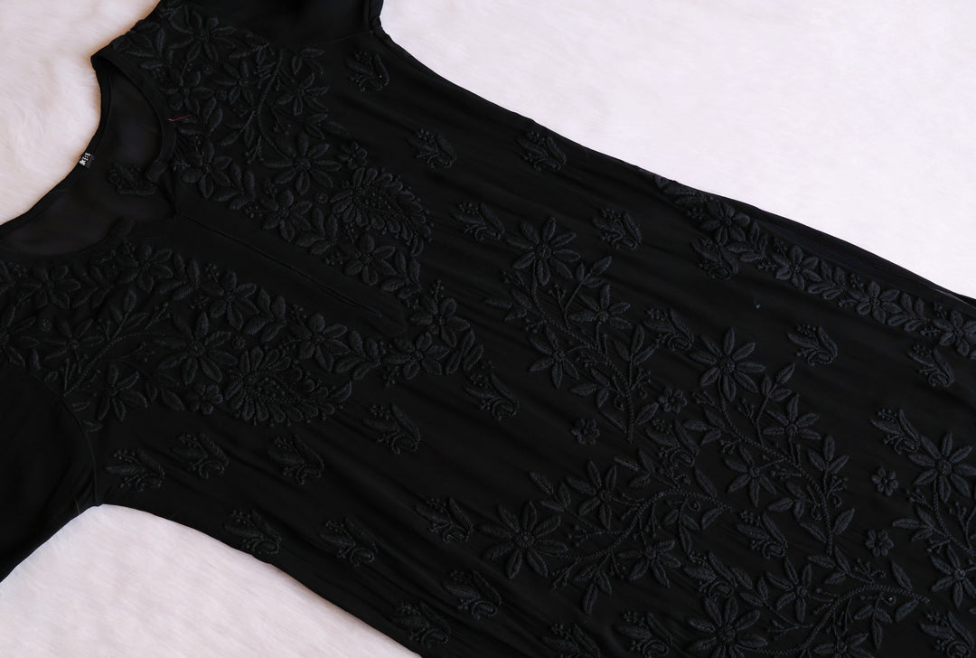 Waliya Black Viscose Georgette Kurta