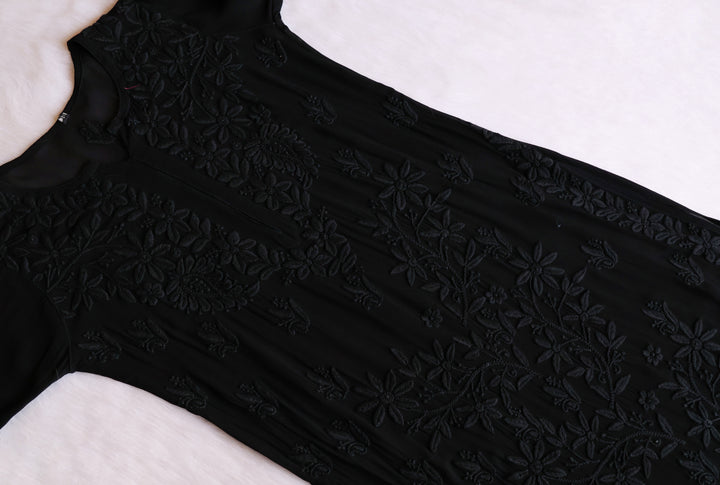 Waliya Black Viscose Georgette Kurta