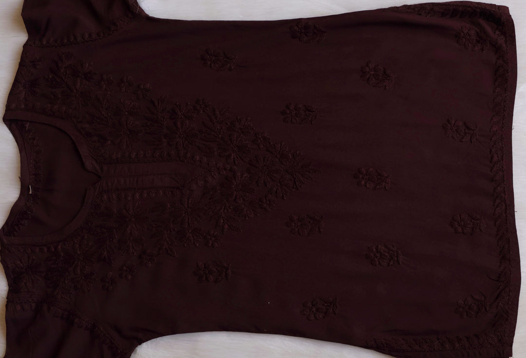 Aliyah Chocolate Brown Short Rayon Kurta