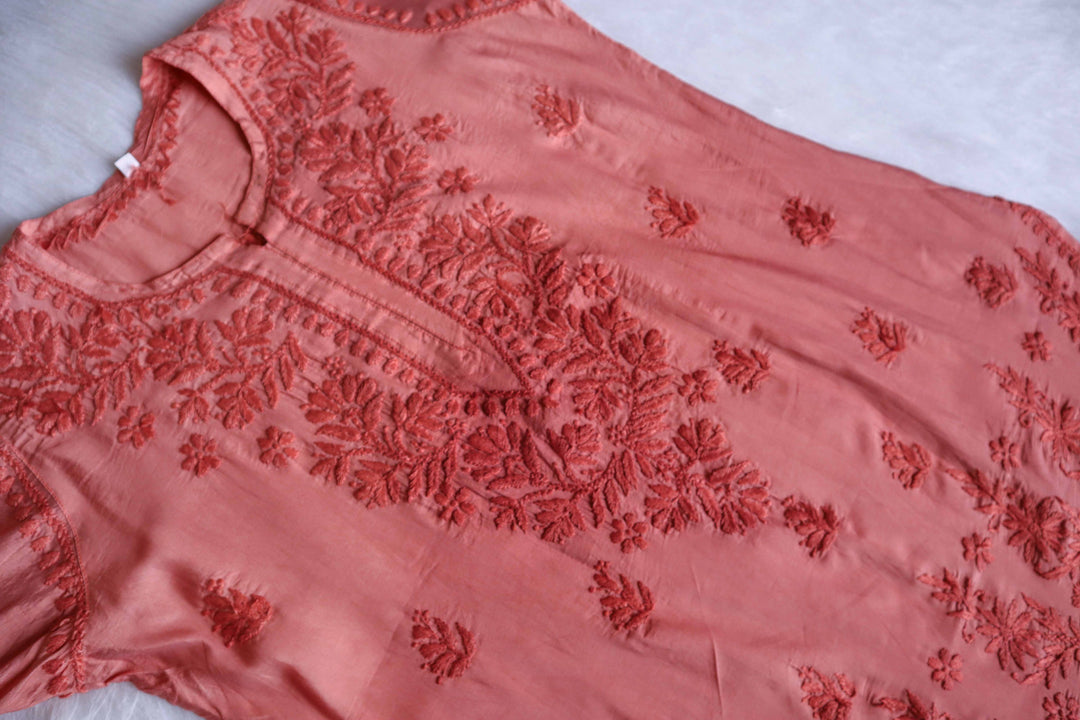 Layla Rose Brown Short Chanderi Kurta