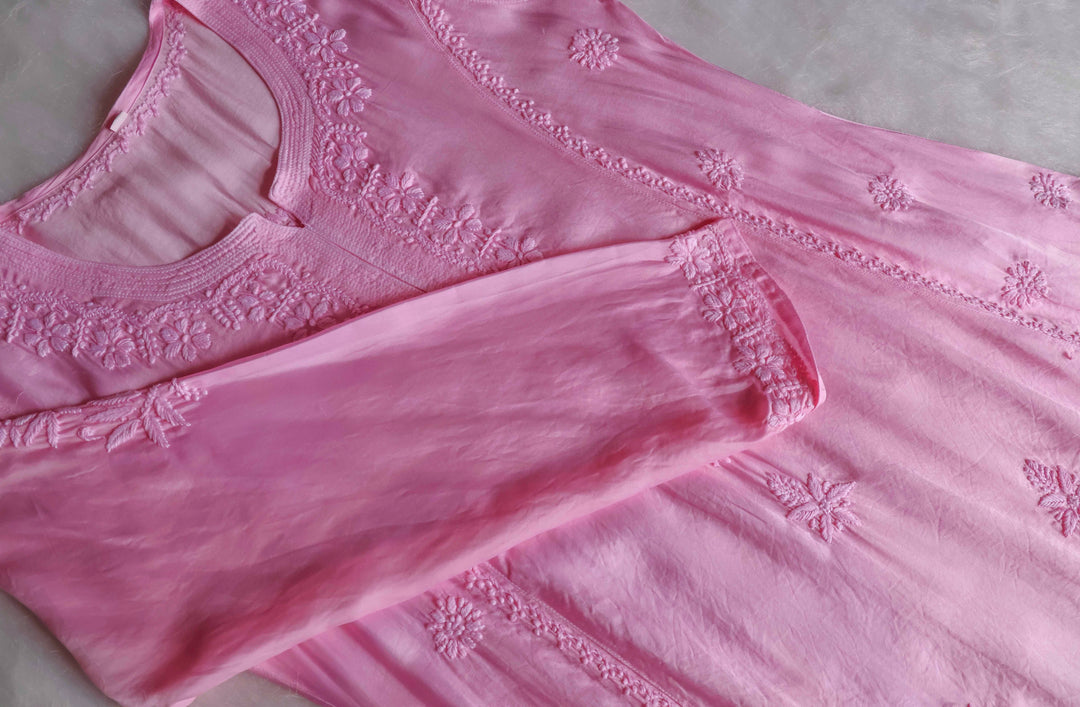 Mehr Baby Pink Modal Silk Dress