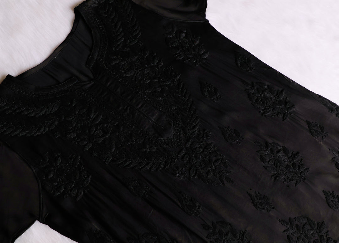 Mehr Black Modal Silk short top