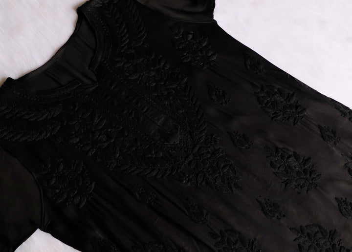 Mehr Black Modal Silk short top