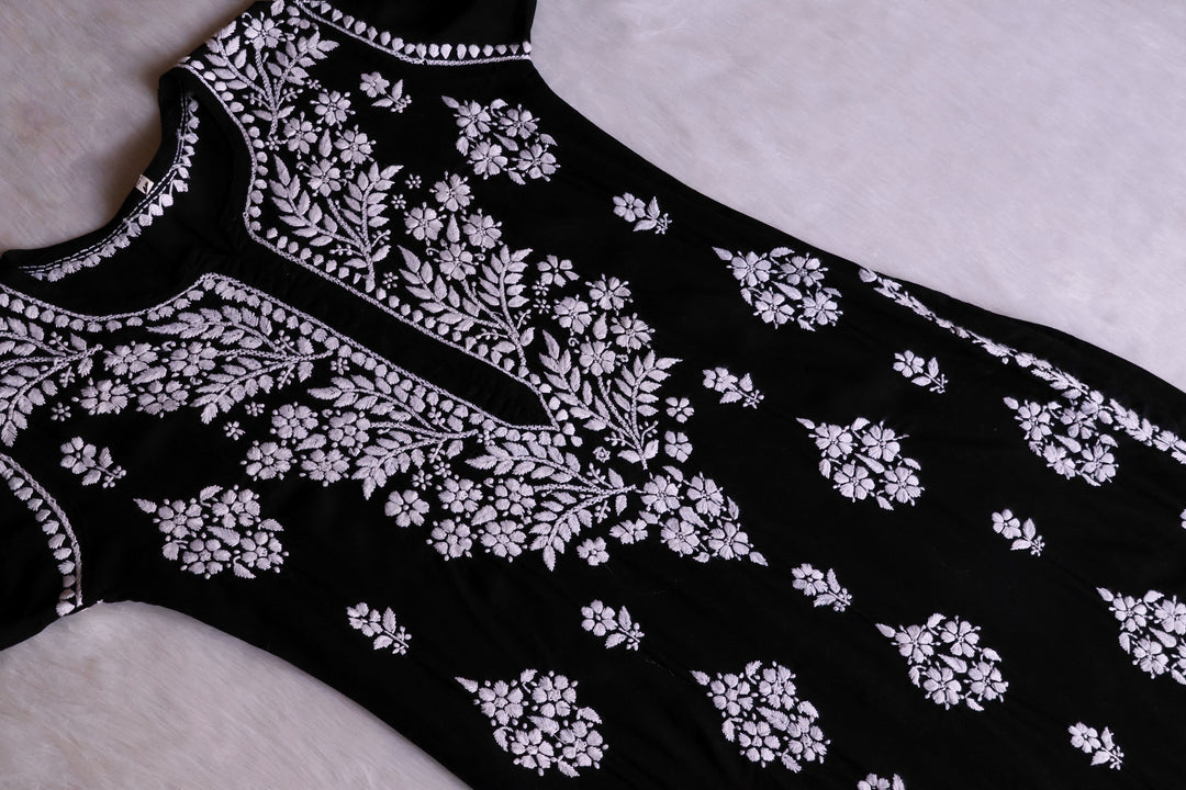 Hayaa Black Pure Modal Kurta