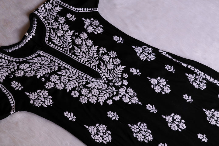 Hayaa Black Pure Modal Kurta