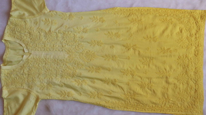 Haya Lemon Yellow Luxe Chanderi Kurta