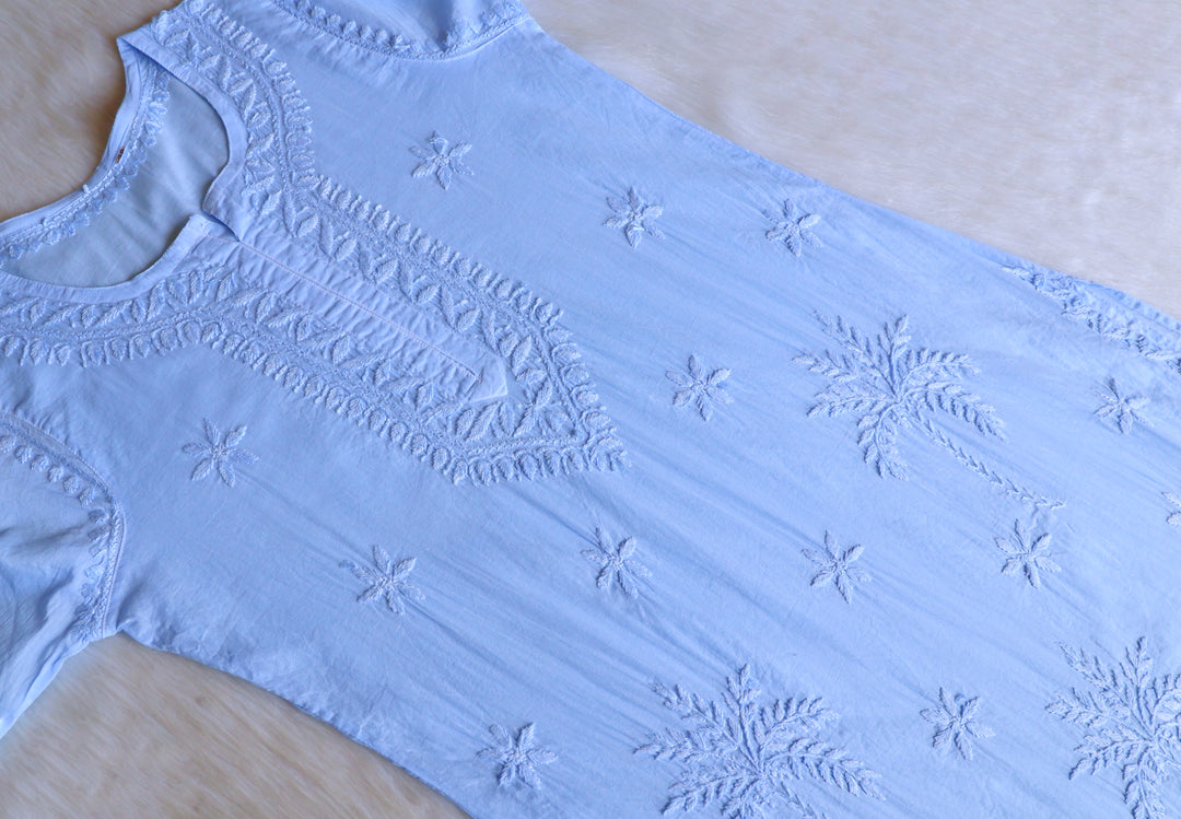 Heer Ice Blue Pure Cotton Kurta