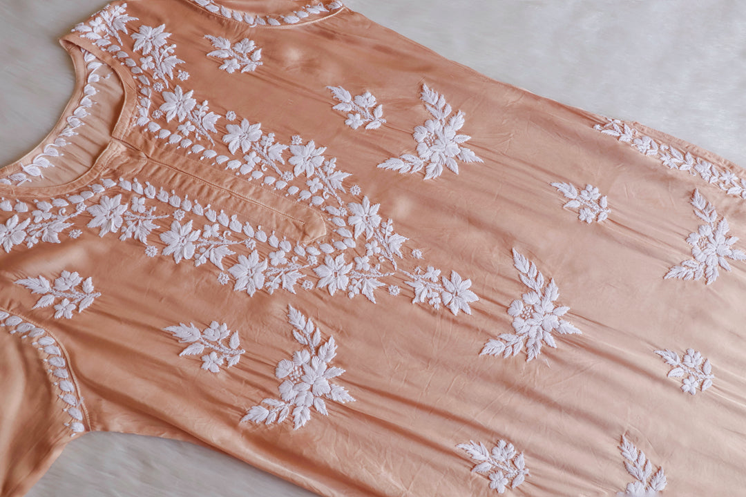 Mahnoor Beige Modal Silk Kurta Set