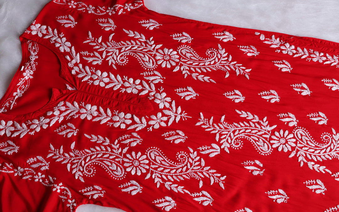 Lily Red Long Modal Kurta
