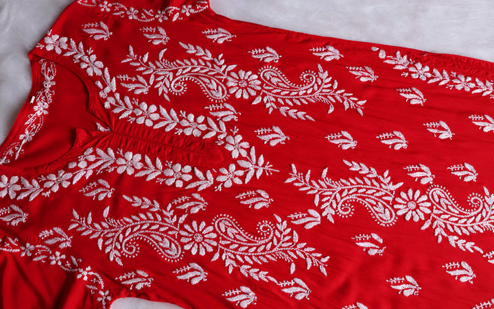 Lily Red Long Modal Kurta