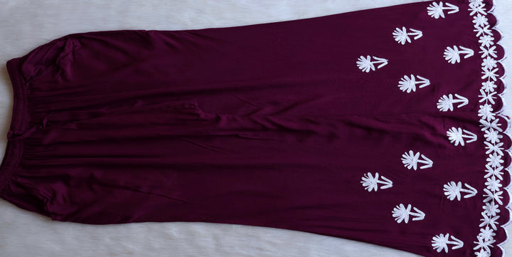 Mira Deep Purple Rayon Kurta Pant set - Noor Chikankari