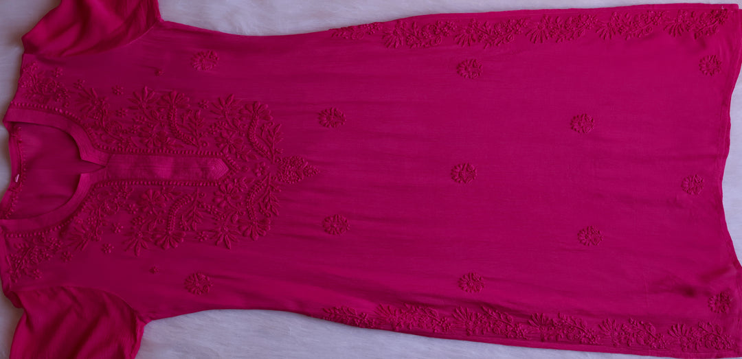 Mehr Deep Pink Pure Chiffon Kurta