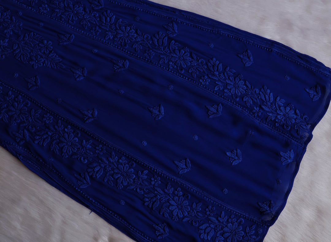 Mahnoor Royal Blue Viscose Georgette Kurta
