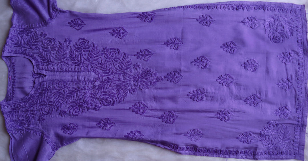 Zenara Purple Chanderi Kurta