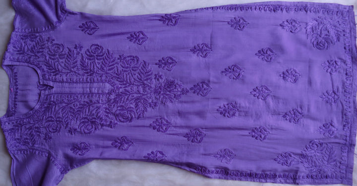 Zenara Purple Chanderi Kurta