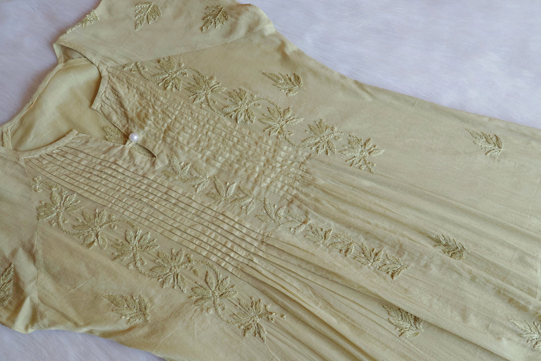 Noor Olive Green Pure Cotton Midi Dress