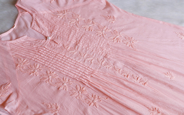 Noor Peach Pure Cotton Midi Dress