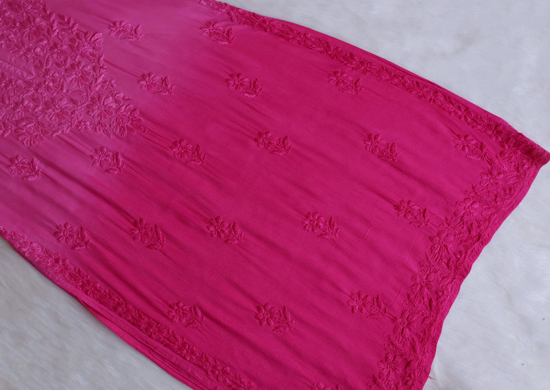 Sanam Pink Ombre Long Rayon Kurta