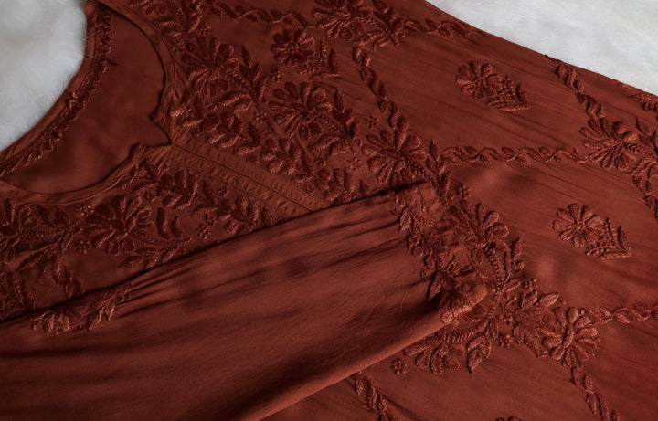 Alanah Chocolate Brown Long Modal Kurta