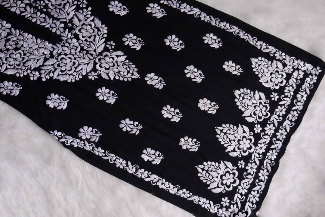 Benafsha Black Rayon Kurta Pant set