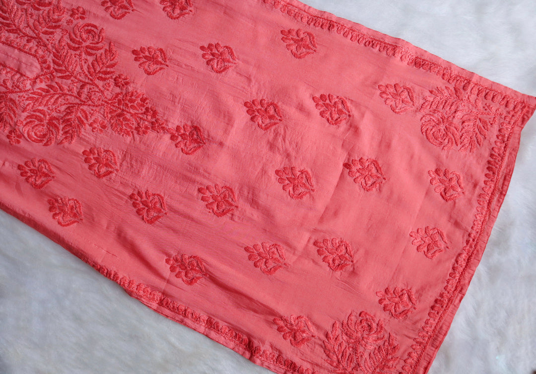 Zenara Rose Pink Chanderi Kurta