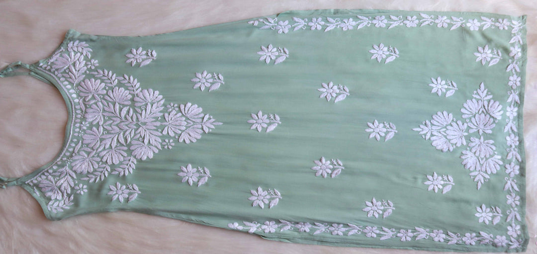 Mirha Pastel Green Sleeveless Rayon Kurta