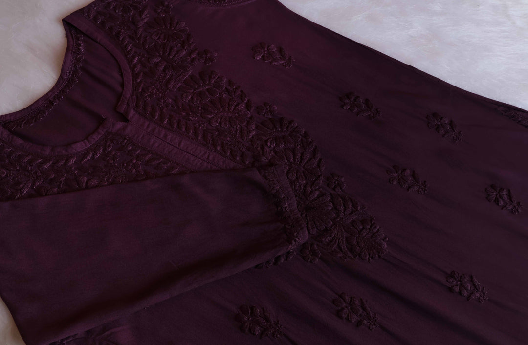 Amirah Smoky Purple Ombre Long Rayon Kurta