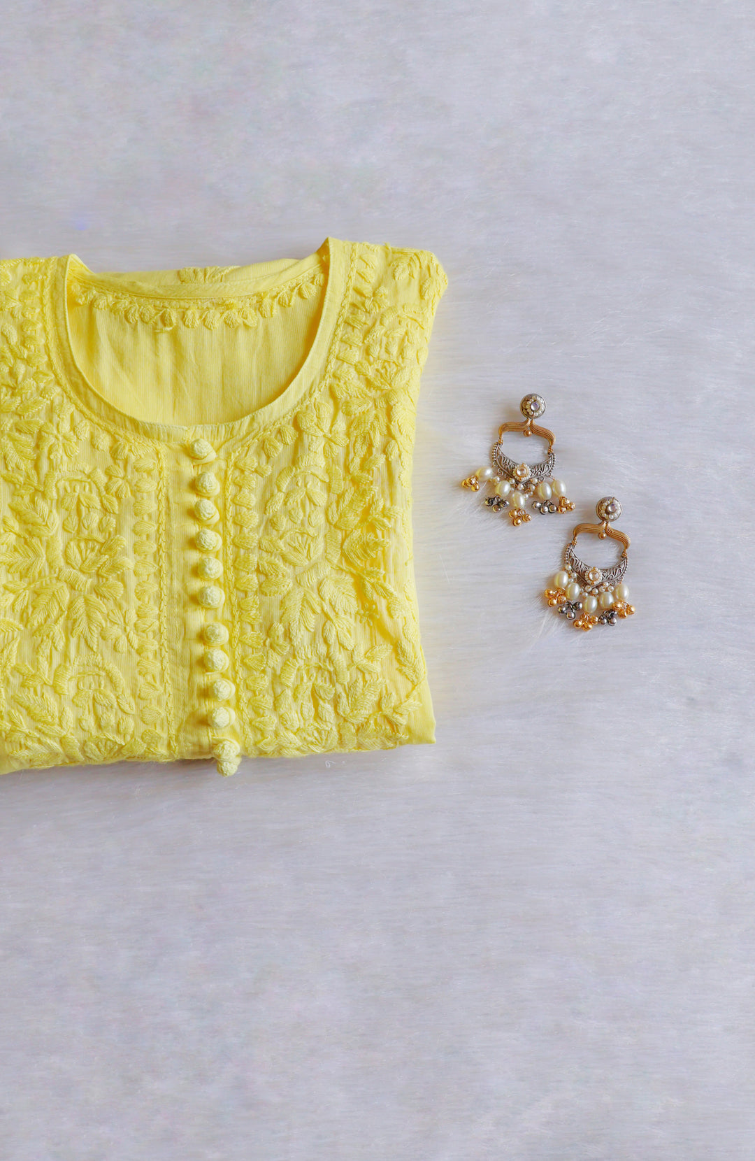 Aayat Lemon Yellow Cotton Kurta