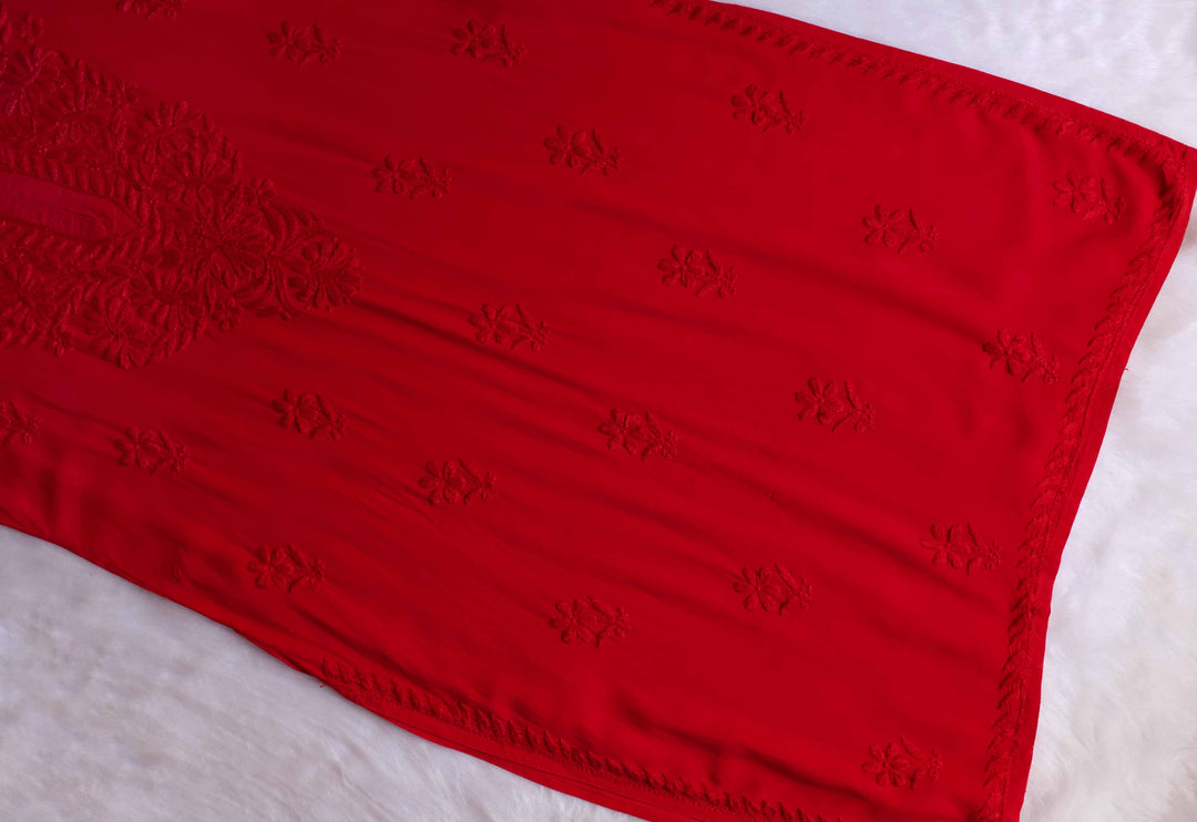 Amirah Red Ombre Long Rayon Kurta