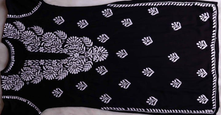 Rahaa Black Long Rayon kurta