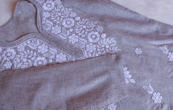 Taraa Grey Cotton Kurta