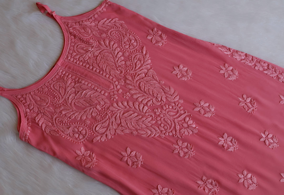 Zimra Rose Brown Viscose Sleeveless Set