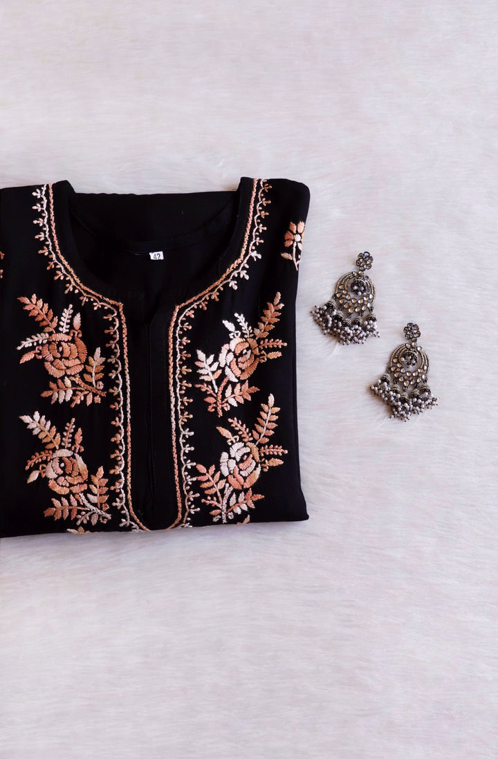 Eliza Black & Beige Ombre Long Rayon Kurta