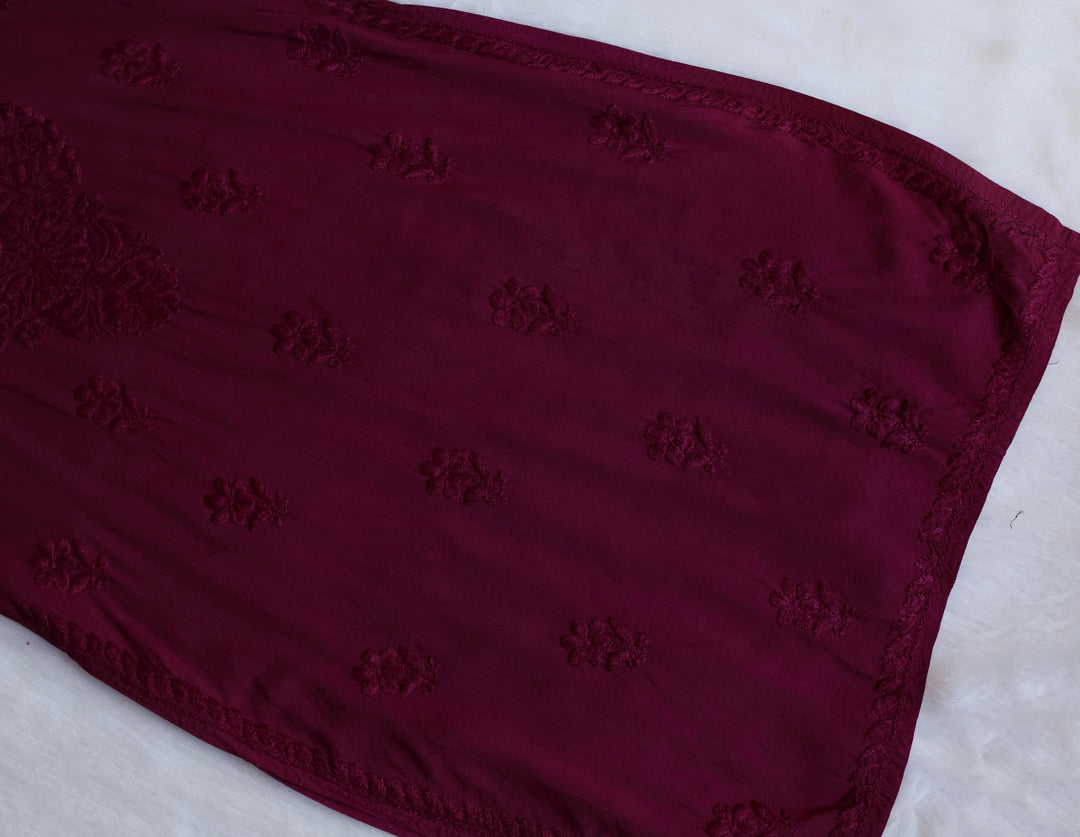 Amirah Deep Plum Long Rayon kurta