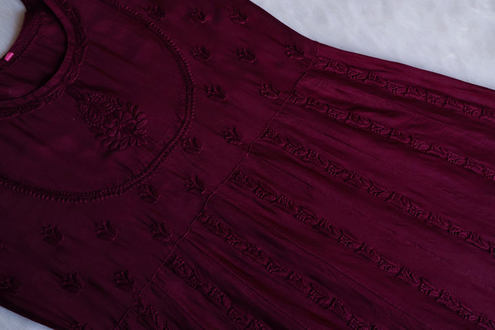 Naqsh Deep Purple Pure Chanderi Silk Anarkali