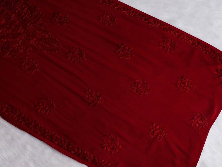 Sanam Maroon Ombre Long Rayon Kurta
